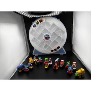 Lot of 17 Thomas mini trains and case Batman Hawkman Christmas Train